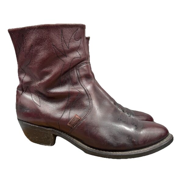 Vintage Long Haul Boots Mens 9.5 W Leather Western Cowboy